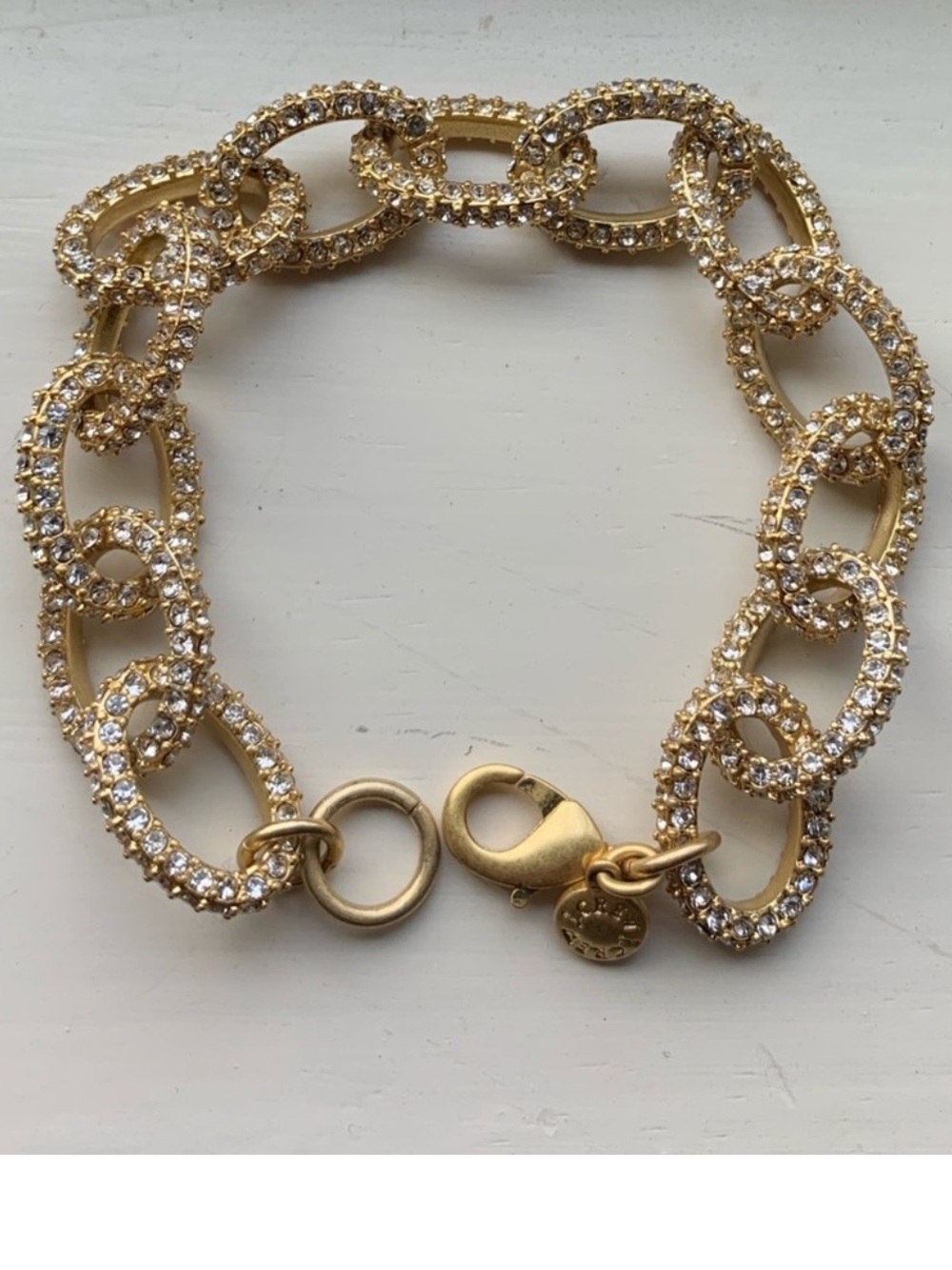 J. Crew Crystal pave bracelet in gold color